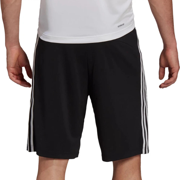 adidas Men's Black/White Designed 2 Move 3-Stripe Primeblue Shorts