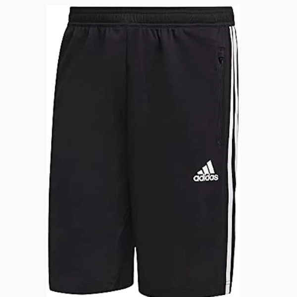 adidas Men's Black/White Designed 2 Move 3-Stripe Primeblue Shorts