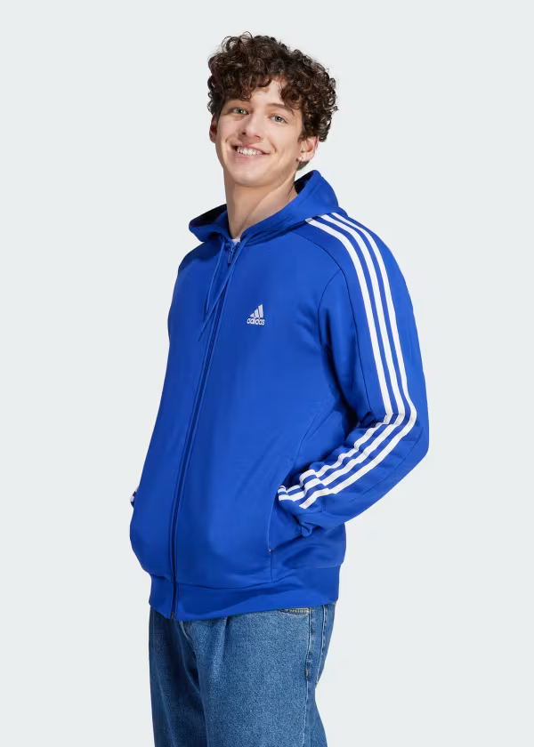 Essentials Fleece 3-Stripes Full-Zip Hoodie