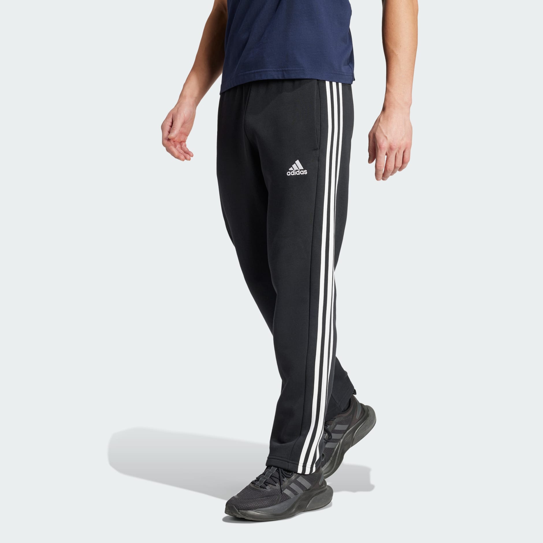 Essentials 3-Stripes Open Hem Fleece Pants