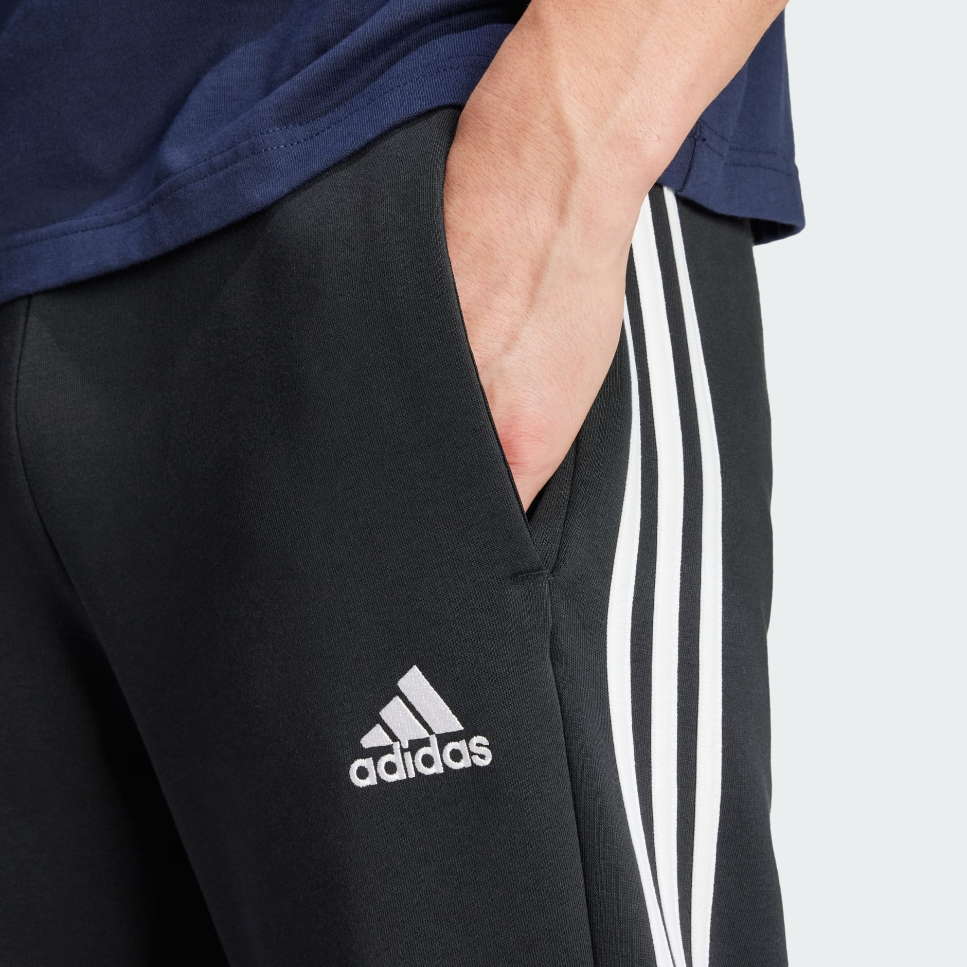 Essentials 3-Stripes Open Hem Fleece Pants