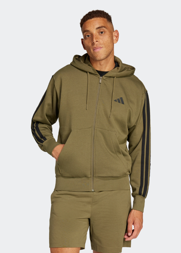 Essentials 3-Stripes Fleece Hoodie