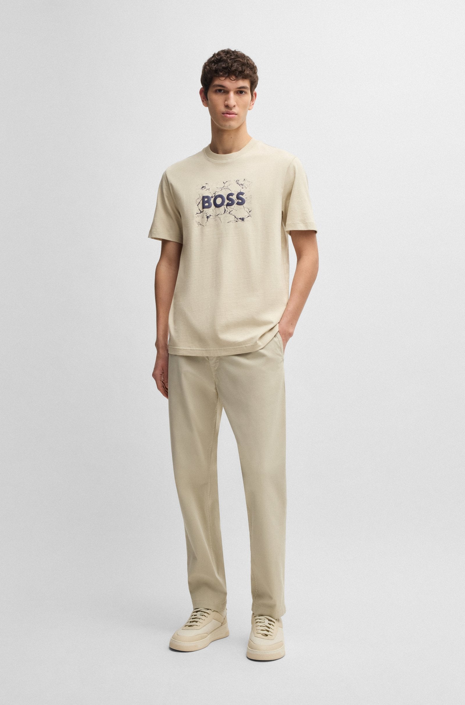 Cotton-jersey T-shirt with logo artwork