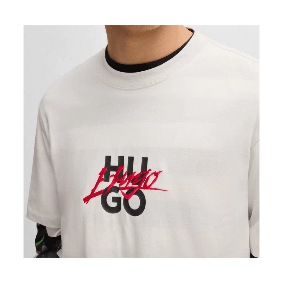 Hugo Boss Dlongny Relaxed Fit White T-Shirt