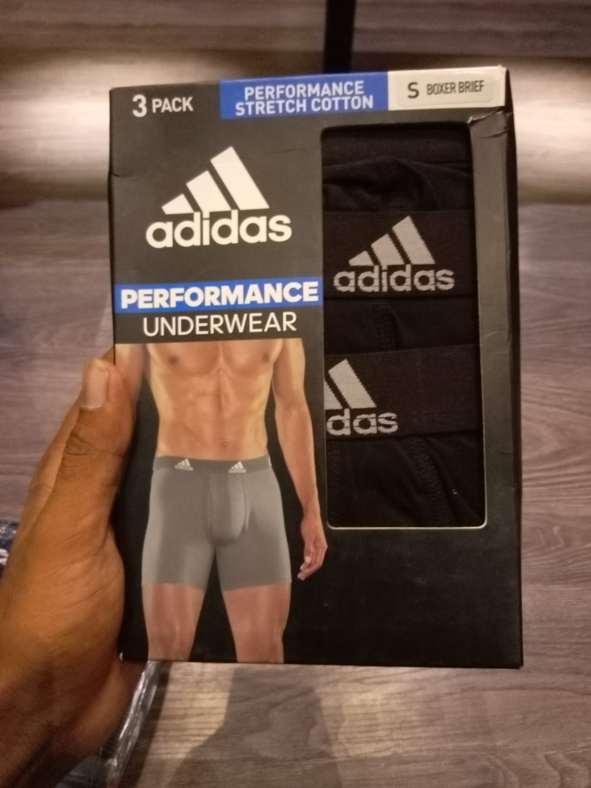 adidas Performance Stretch Cotton Mens 3 Pack Boxer Briefs