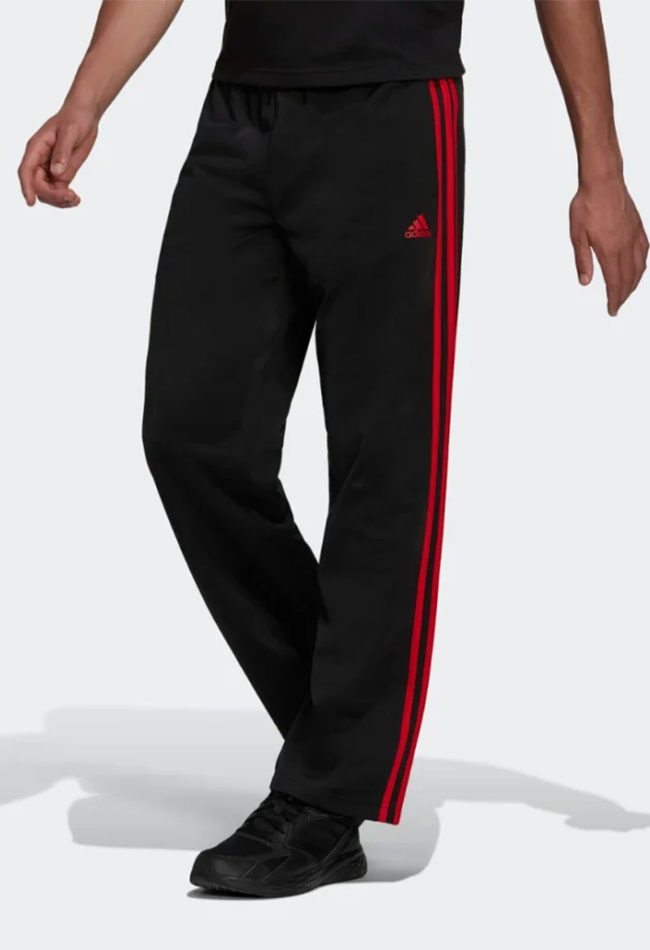 Adidas 3 stripe red track pants sales