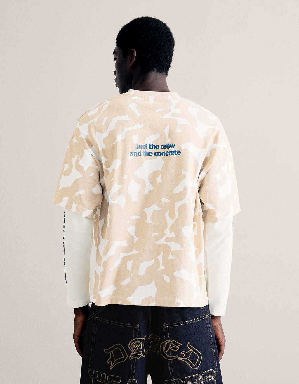 Double sleeve print T-shirt