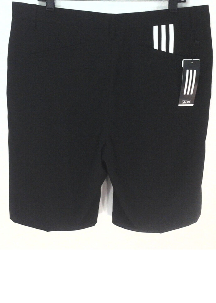 ADIDAS Golf Shorts Black White 3 Stripes Flat Front DM3084 Active Men's NEW *