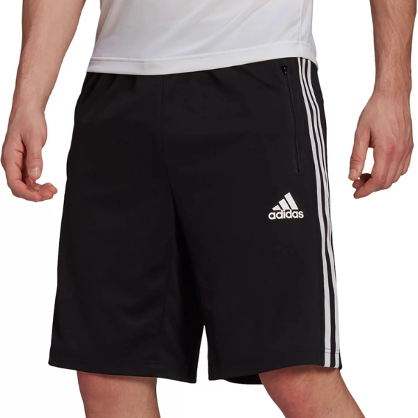 adidas Men's Black/White Designed 2 Move 3-Stripe Primeblue Shorts