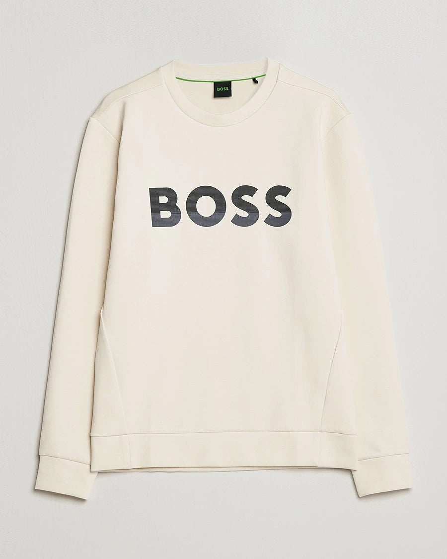 BOSS Athleisure Salbo Logo Sweatshirt Open White