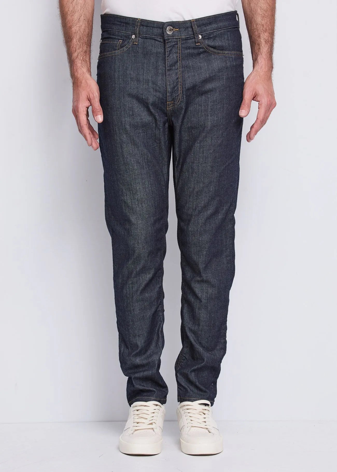 Tapered cotton jeans