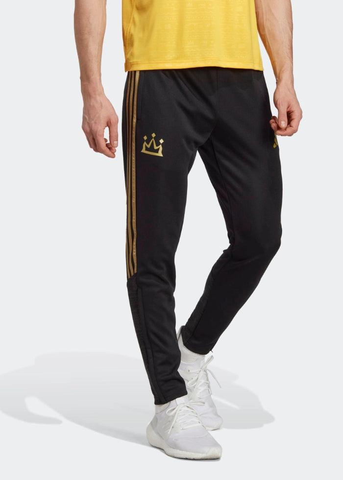 Adidas pants 2025 black and gold