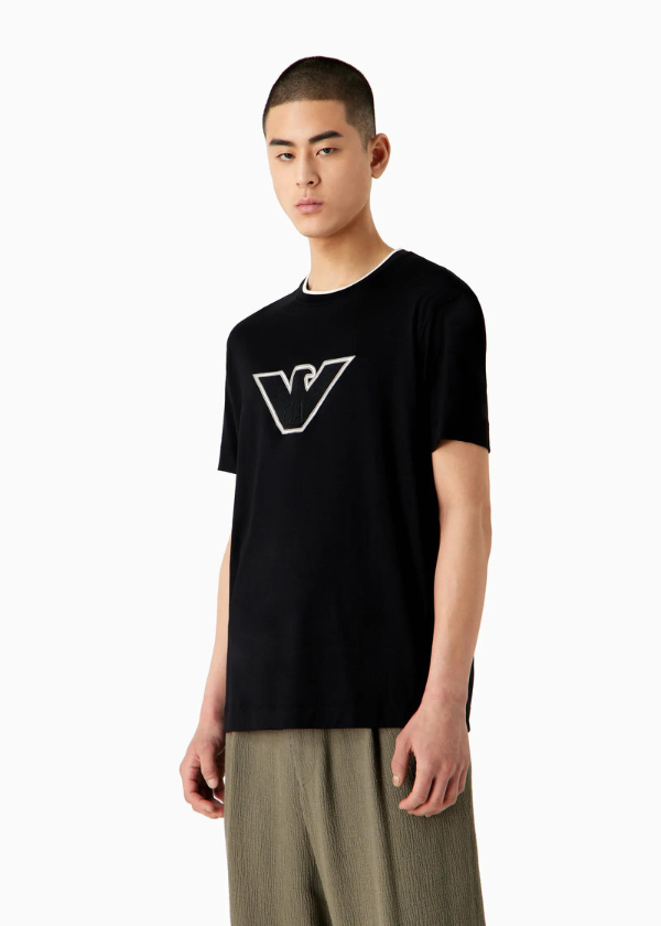 Lyocell-blend jersey T-shirt with ASV logo