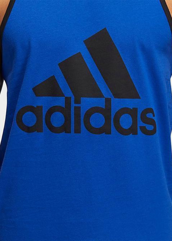 Adidas Men's Team Royal Blue Badge of Sport Logo Graphic Tank Top