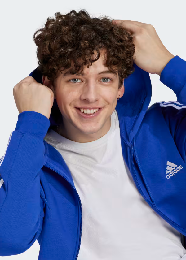 Essentials Fleece 3-Stripes Full-Zip Hoodie