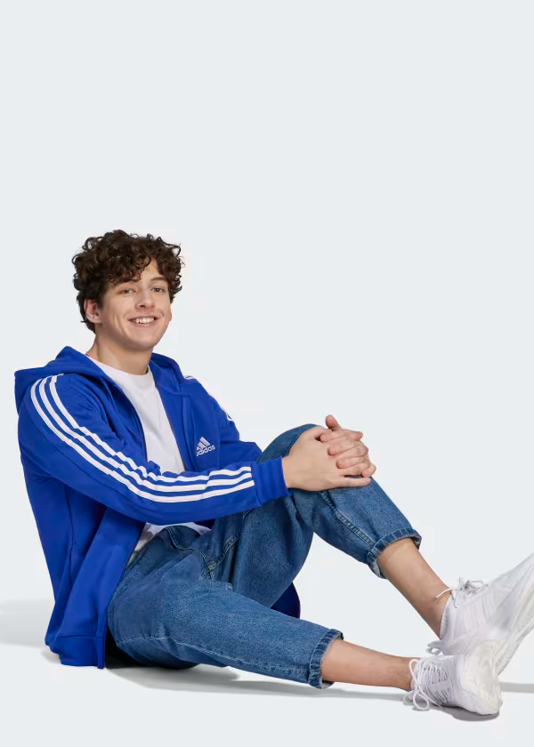 Essentials Fleece 3-Stripes Full-Zip Hoodie