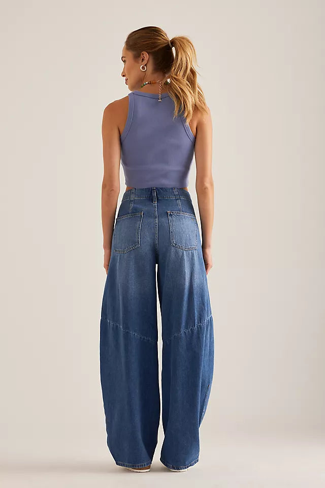 Pilcro Tapered Full Length Barrel Jeans