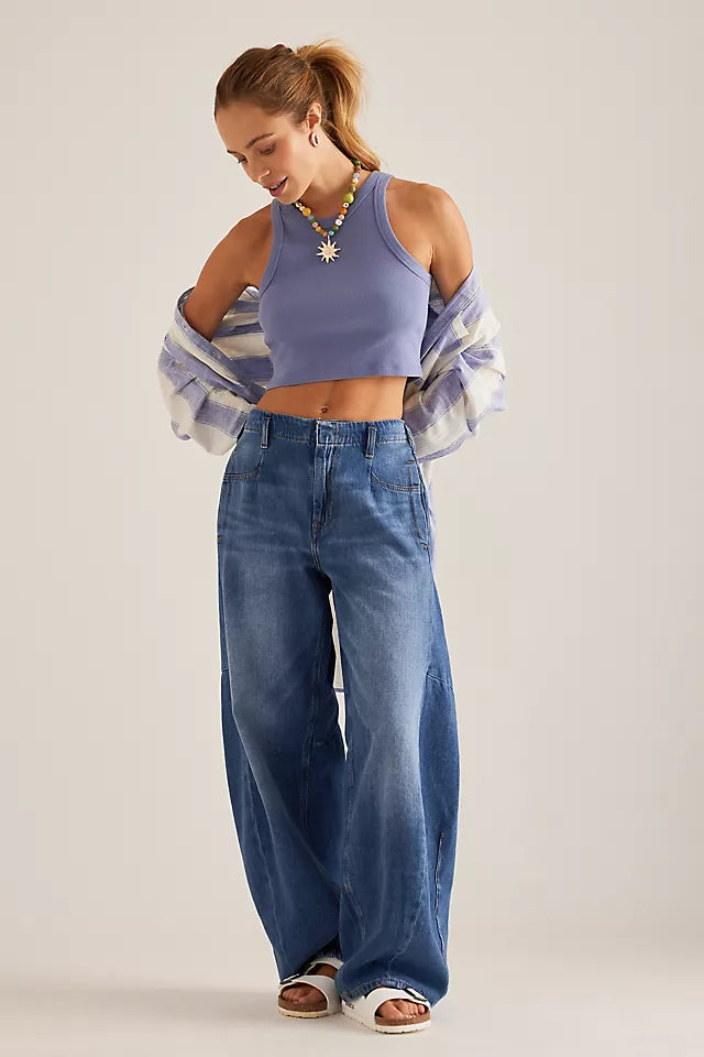 Pilcro Tapered Full Length Barrel Jeans