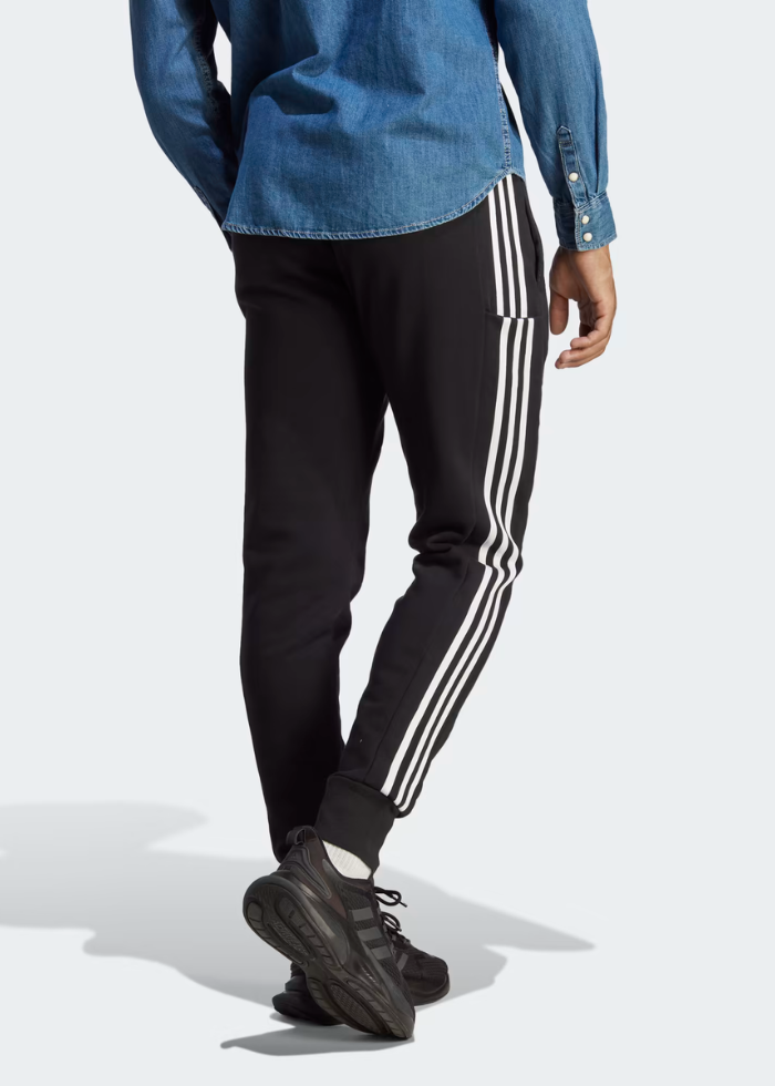 ESSENTIALS FRENCH TERRY TAPERED CUFF 3-STRIPES PANTS