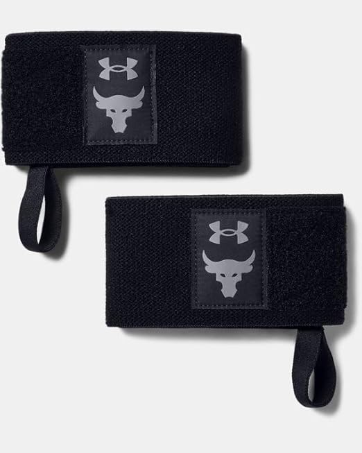 UNDER ARMOUR Unisex Project Rock Wrist Wraps, OSFM, Black / Steel / Mod Gray