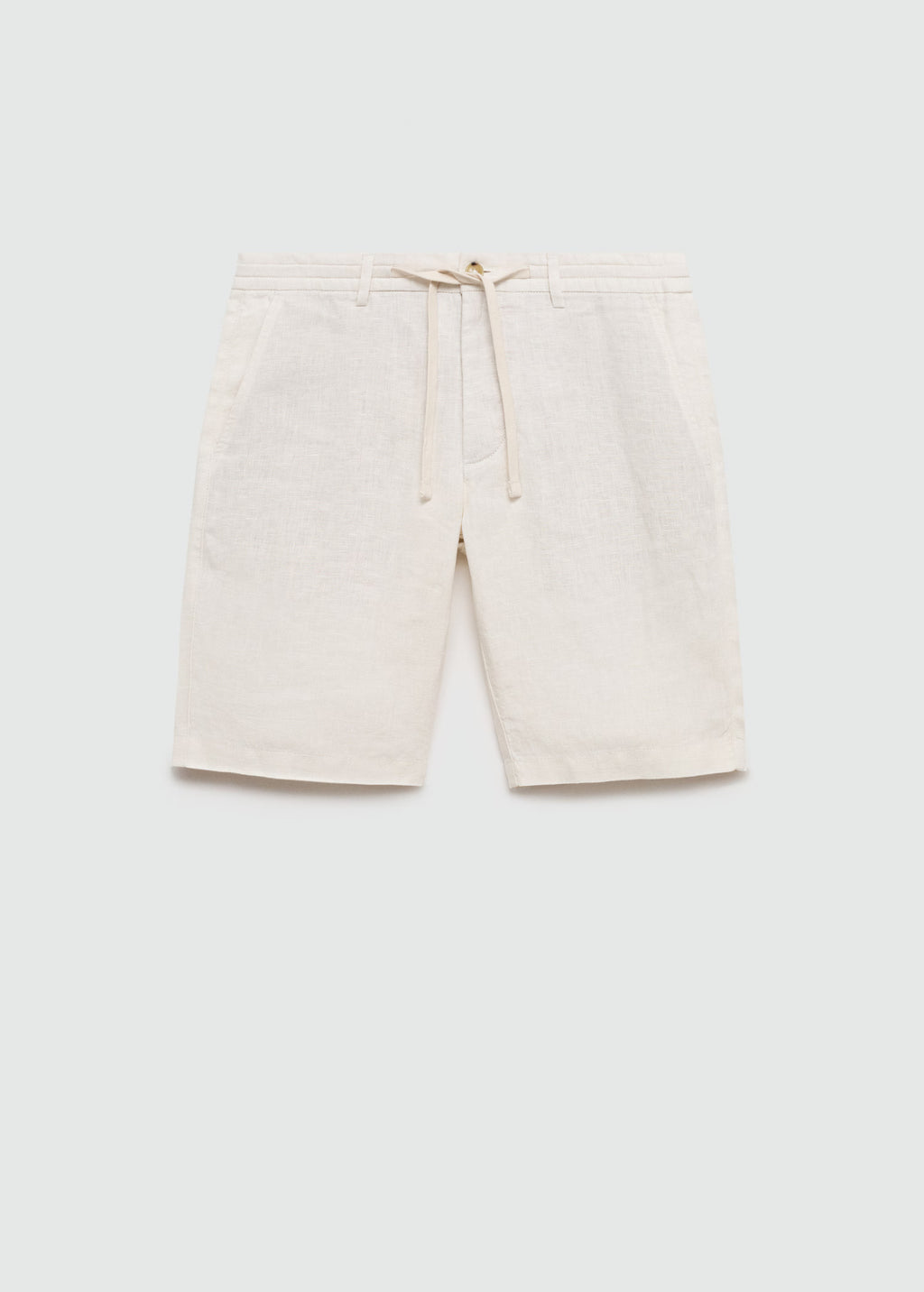 100% linen bermuda shorts with drawstring