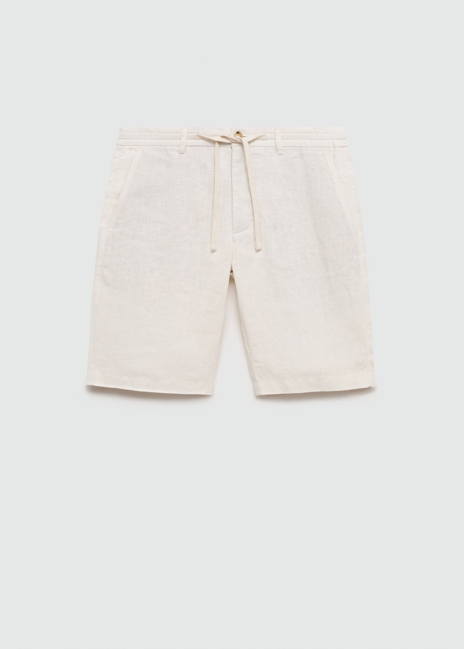 100% linen bermuda shorts with drawstring