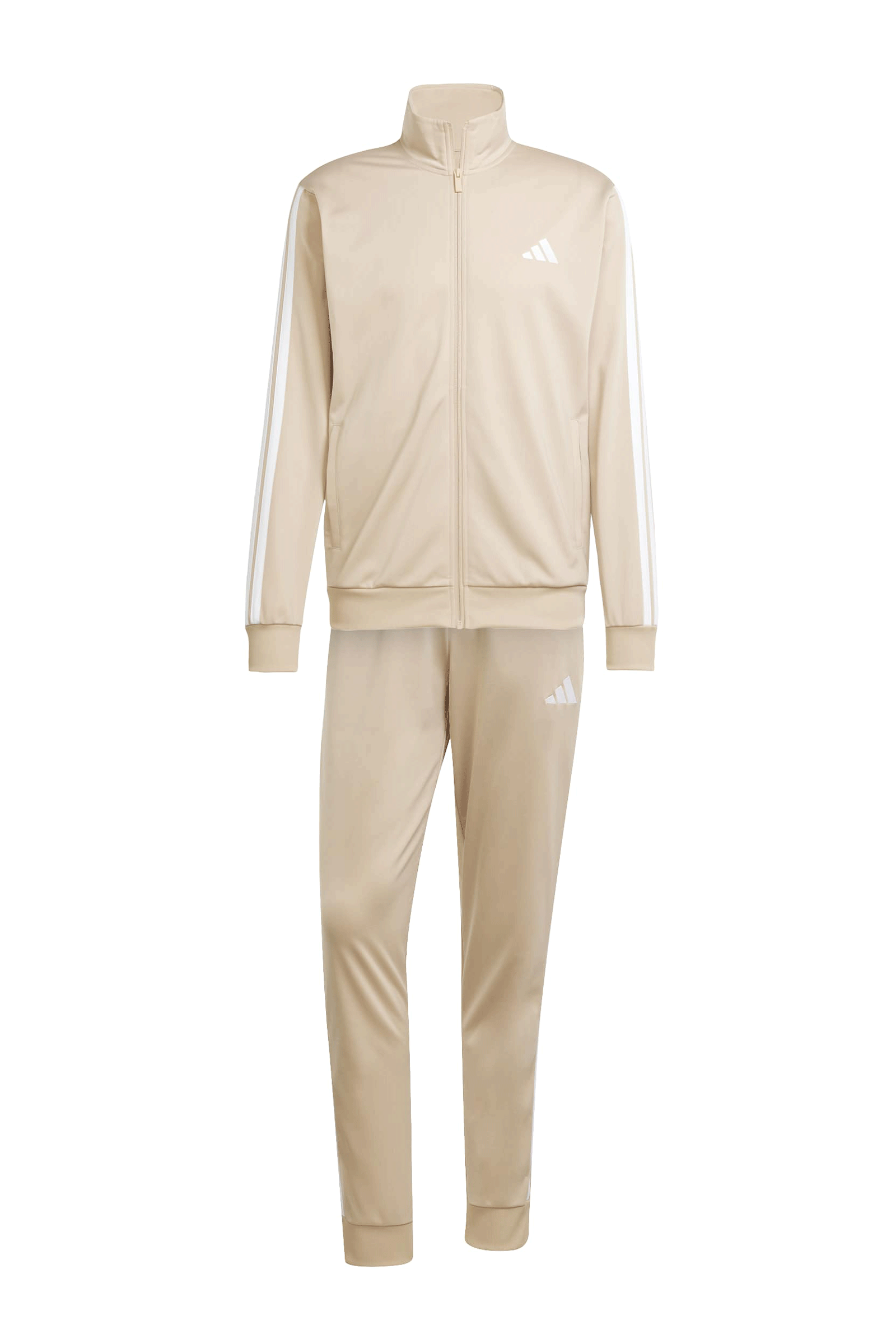 Adidas Basic 3 Stripes Tricot Tracksuit Beige White Men