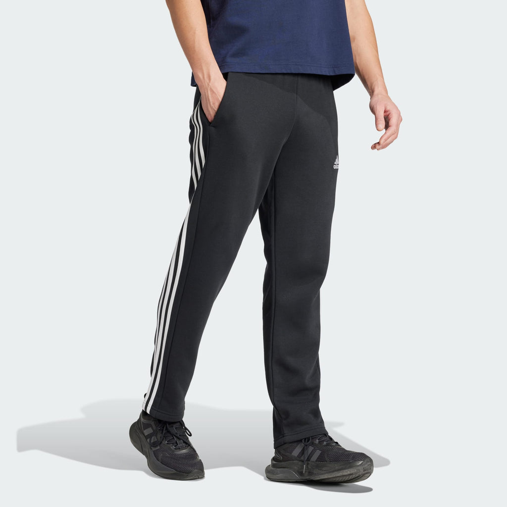 Essentials 3-Stripes Open Hem Fleece Pants
