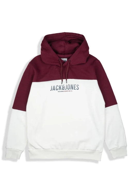 Jack&Jones Burgundy and White Men's Hoodie