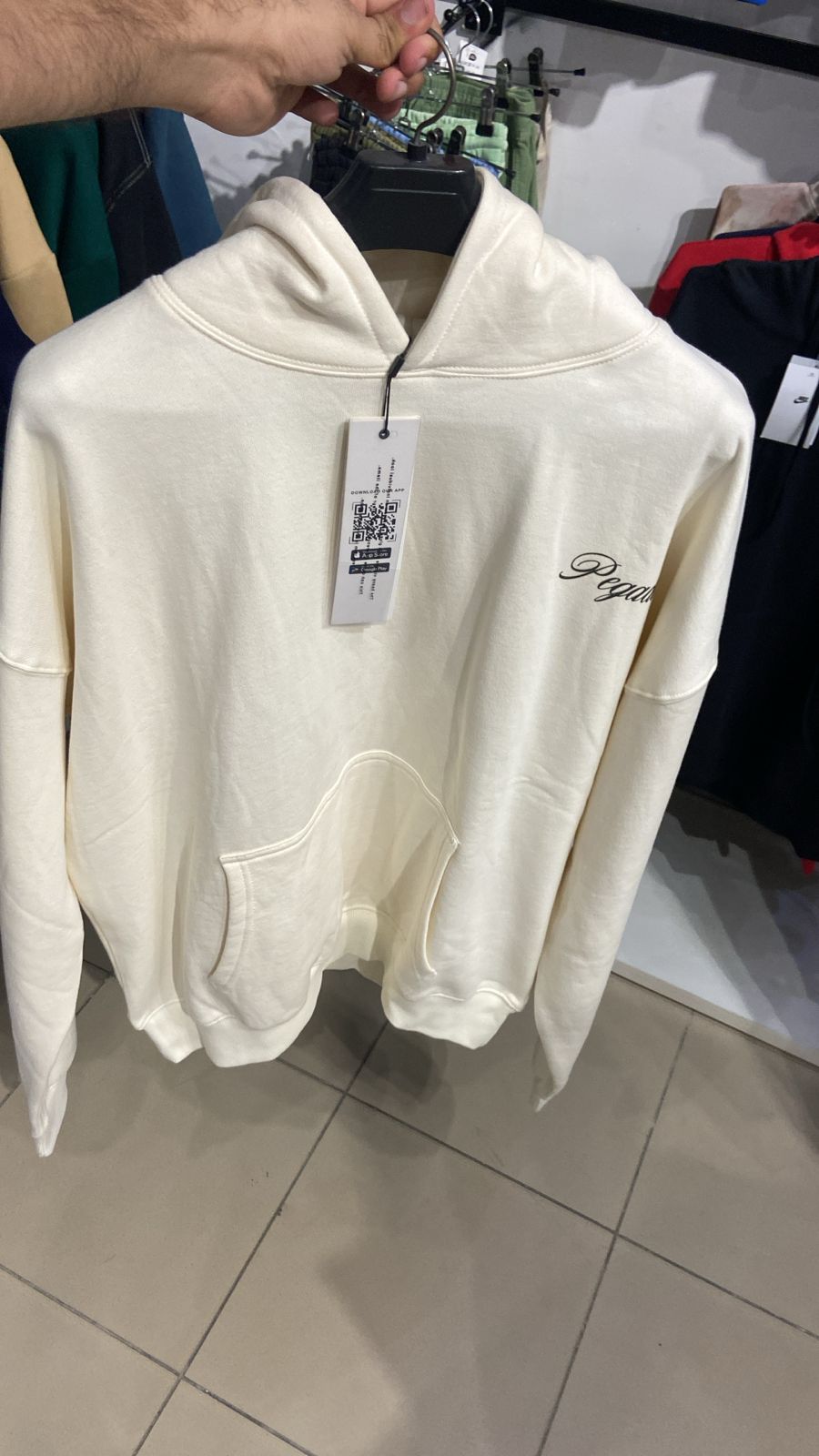 Men's Chest Colne Logo Hoodie - Skin