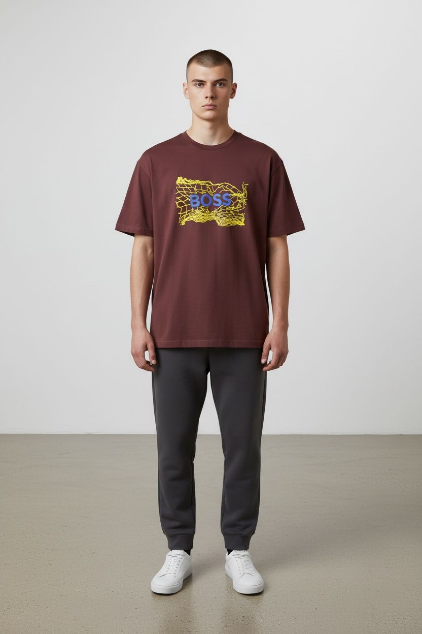 Cotton-jersey T-shirt with logo artwork