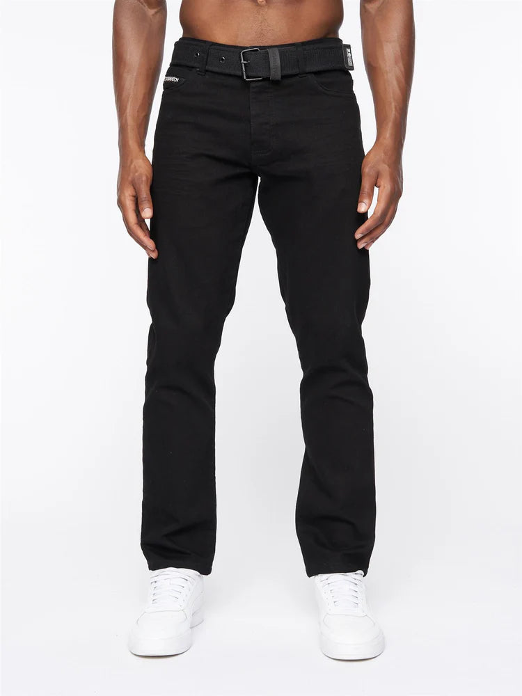Princed Denim Jeans Solid Black (croshatch )