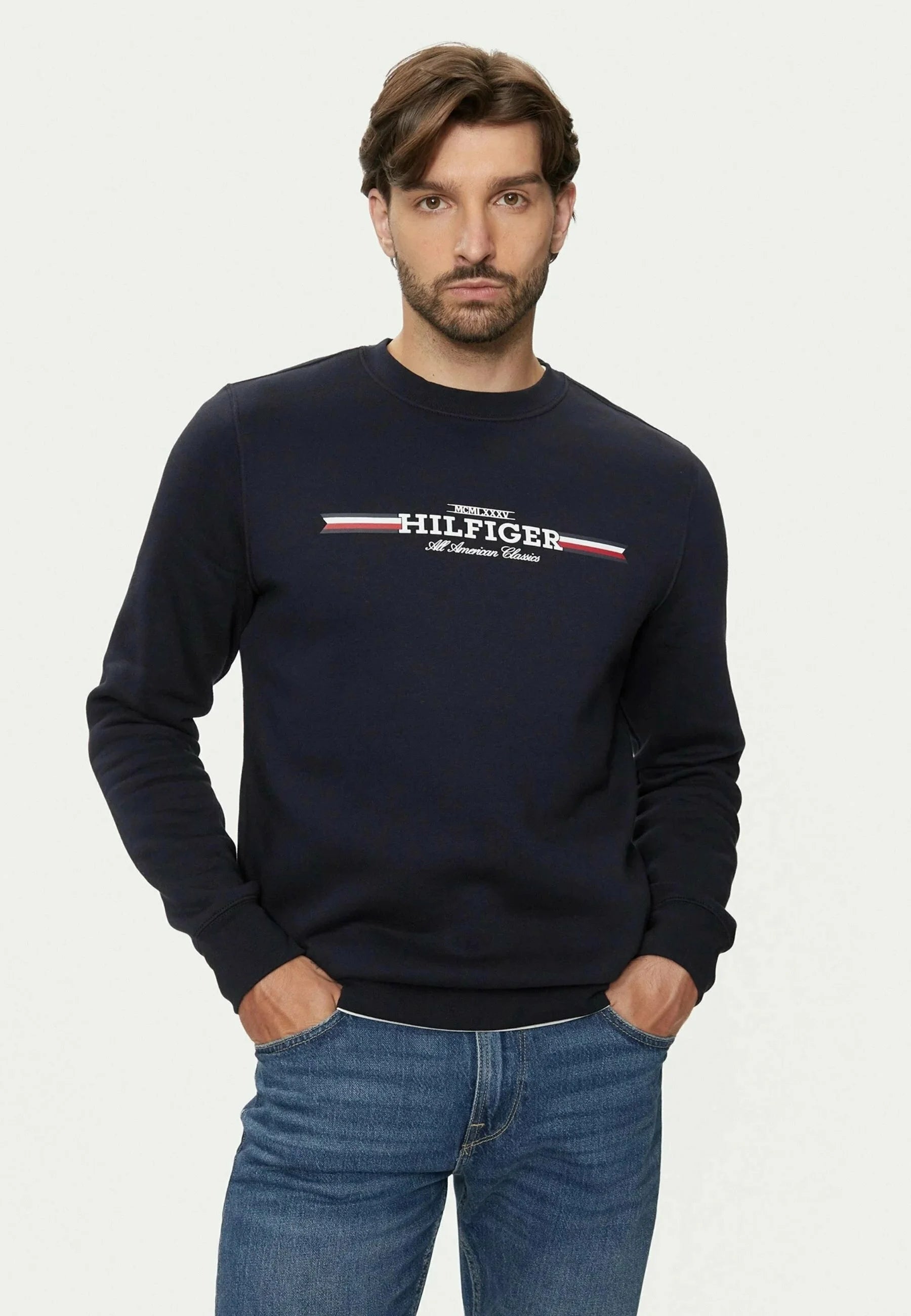 Tommy Hilfiger STRIPE - Sweatshirt - desert sky