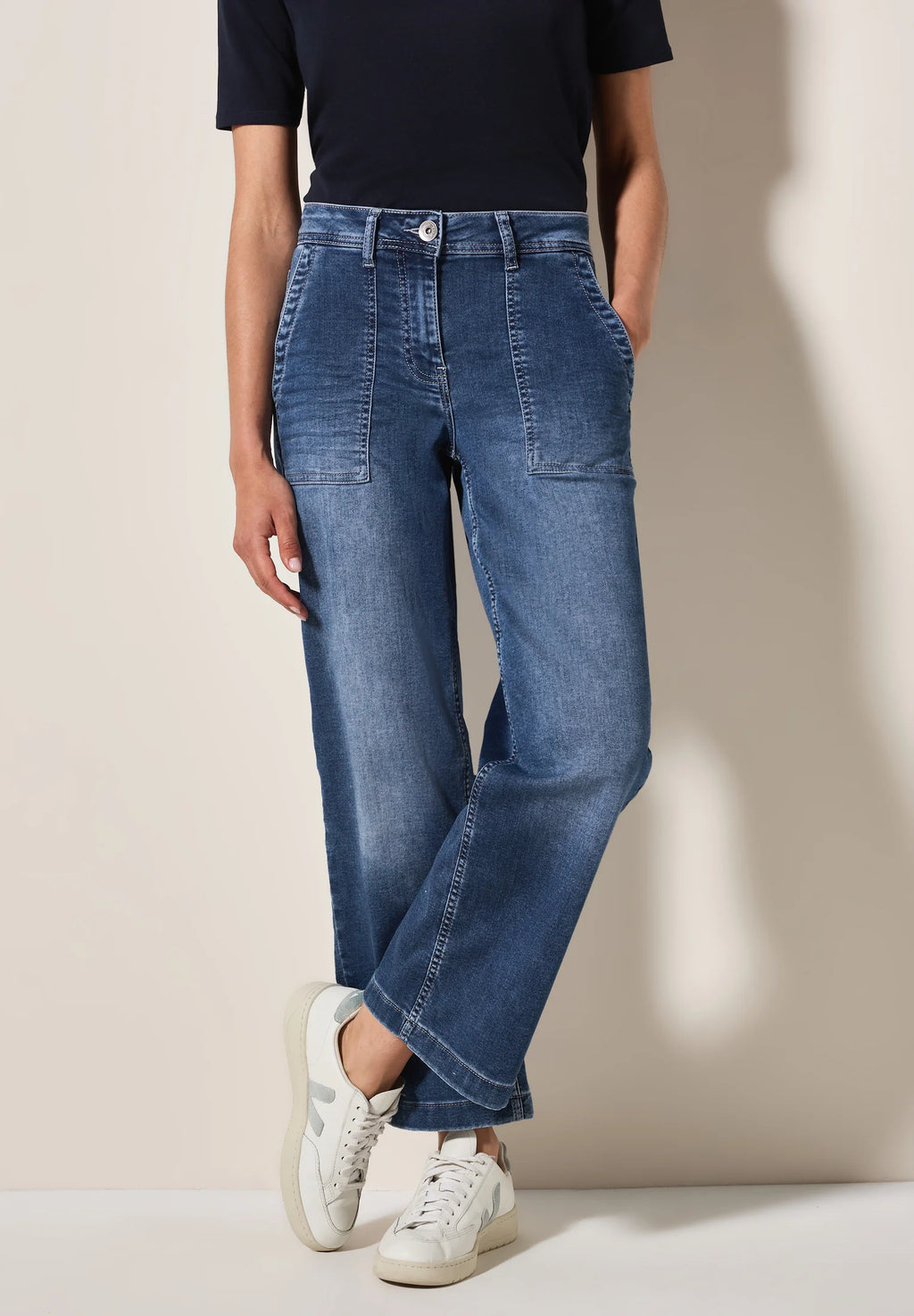 Street One Flared Jeans - blau