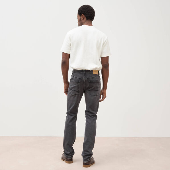 Men's straight 5-pocket grey denim jeans