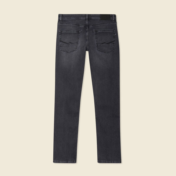 Men's straight 5-pocket grey denim jeans