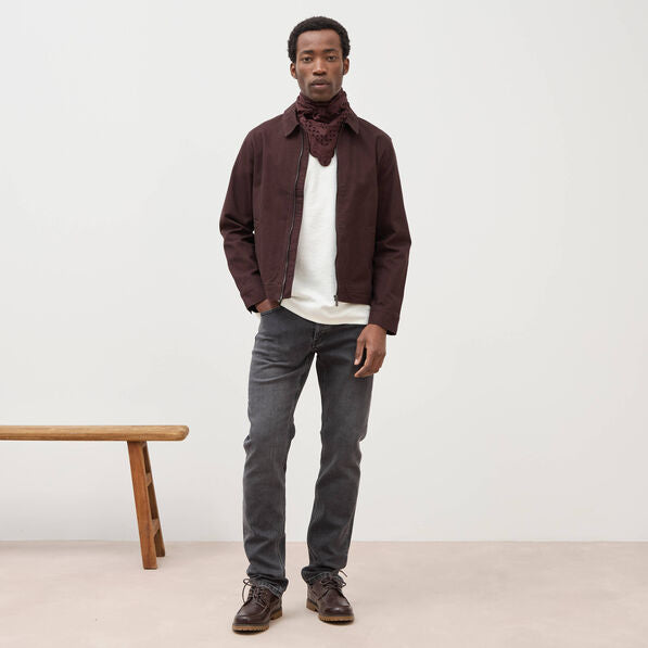 Men's straight 5-pocket grey denim jeans