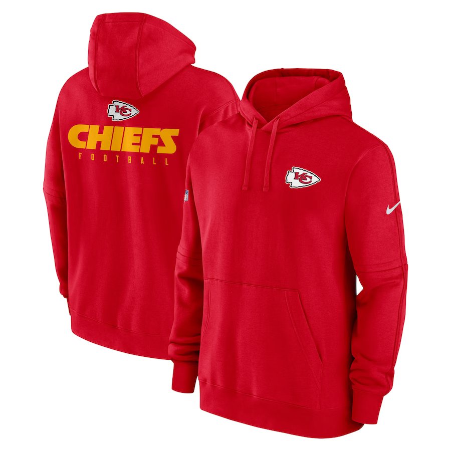 NFL Kansas City Chiefs Nike 2023 Sideline Club Fleece Pullover Hoodie