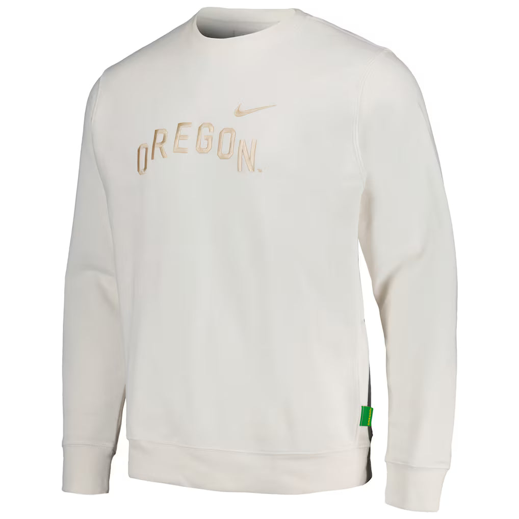 Men's Nike White Oregon Ducks Campus Pullover Sweatshirt