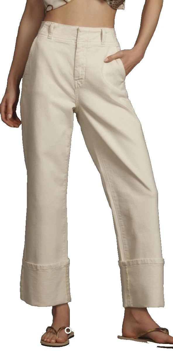 PILCRO ANTHROPOLOGIE The Maisy Relaxed Wide Cuff Trouser Jeans