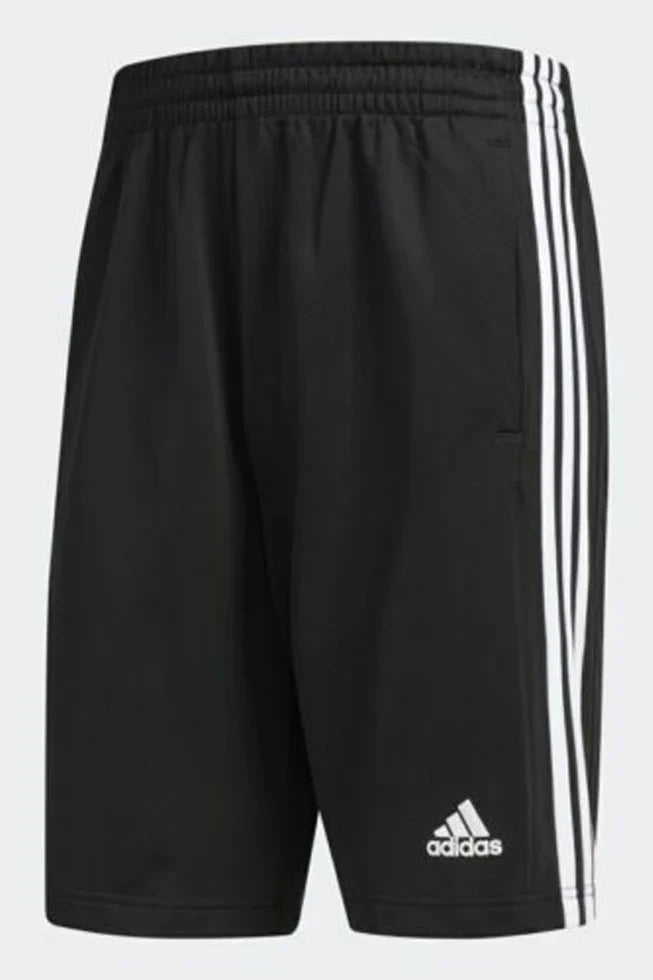 adidas Training 3 stripe shorts in black