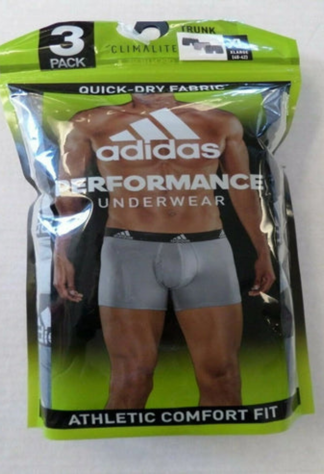 Adidas Climalite 3-Pack Boxer Briefs Performance Athletic Large